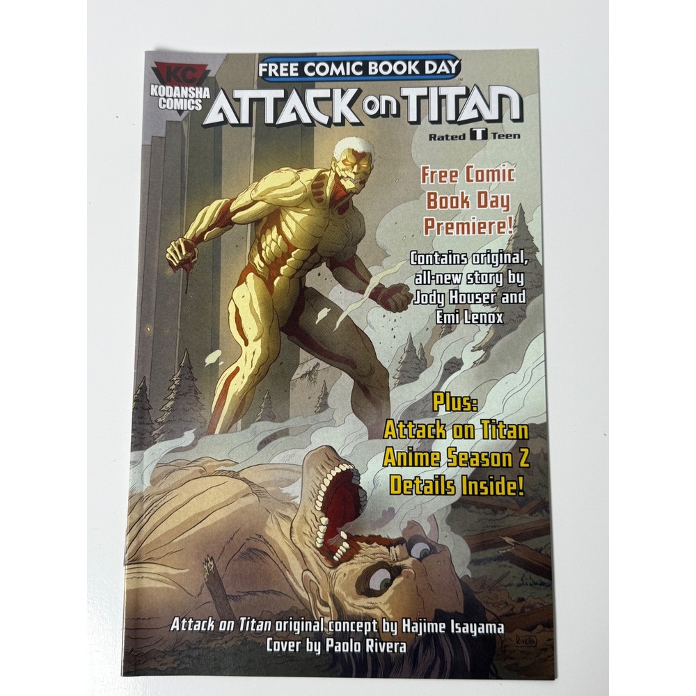 Attack on Titan Free Comic Book Day 2017 FCBD Kodansha Comics Paolo Rivera Cover